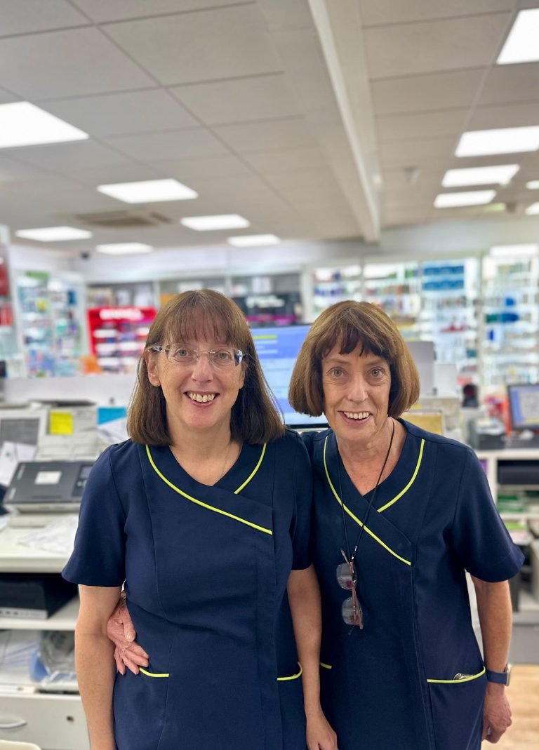 Deirdre and Gráinne inside Laois Pharmacy, Portlaoise