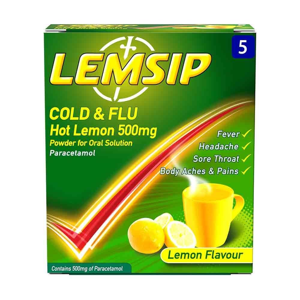 Lemsip Cold & Flu Lemon 500mg 10 Pack