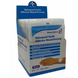 Pharmacare Waterproof Sterile Adhesive Dressings 8cm x 10cm