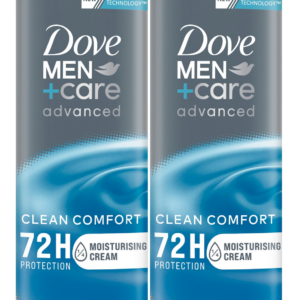 Dove For Men Clean Comfort 72 Hour Anti-Perspirant 150ml Twin Pack