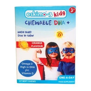 Eskimo Kids Omega-3 Chewable DHA+ Orange Flavour – 27 Soft Chews