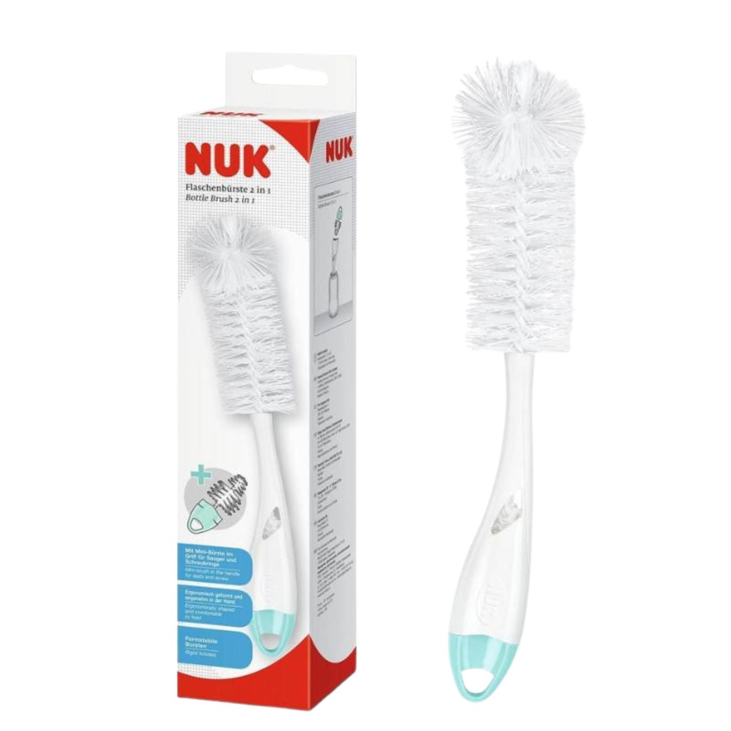 NUK Bottle Brush 2 in 1 with Teat Brush Ireland