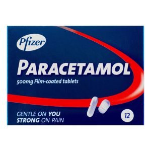 Pfizer Paracetamol 500mg Film-Coated Tablets – 12 Tablets