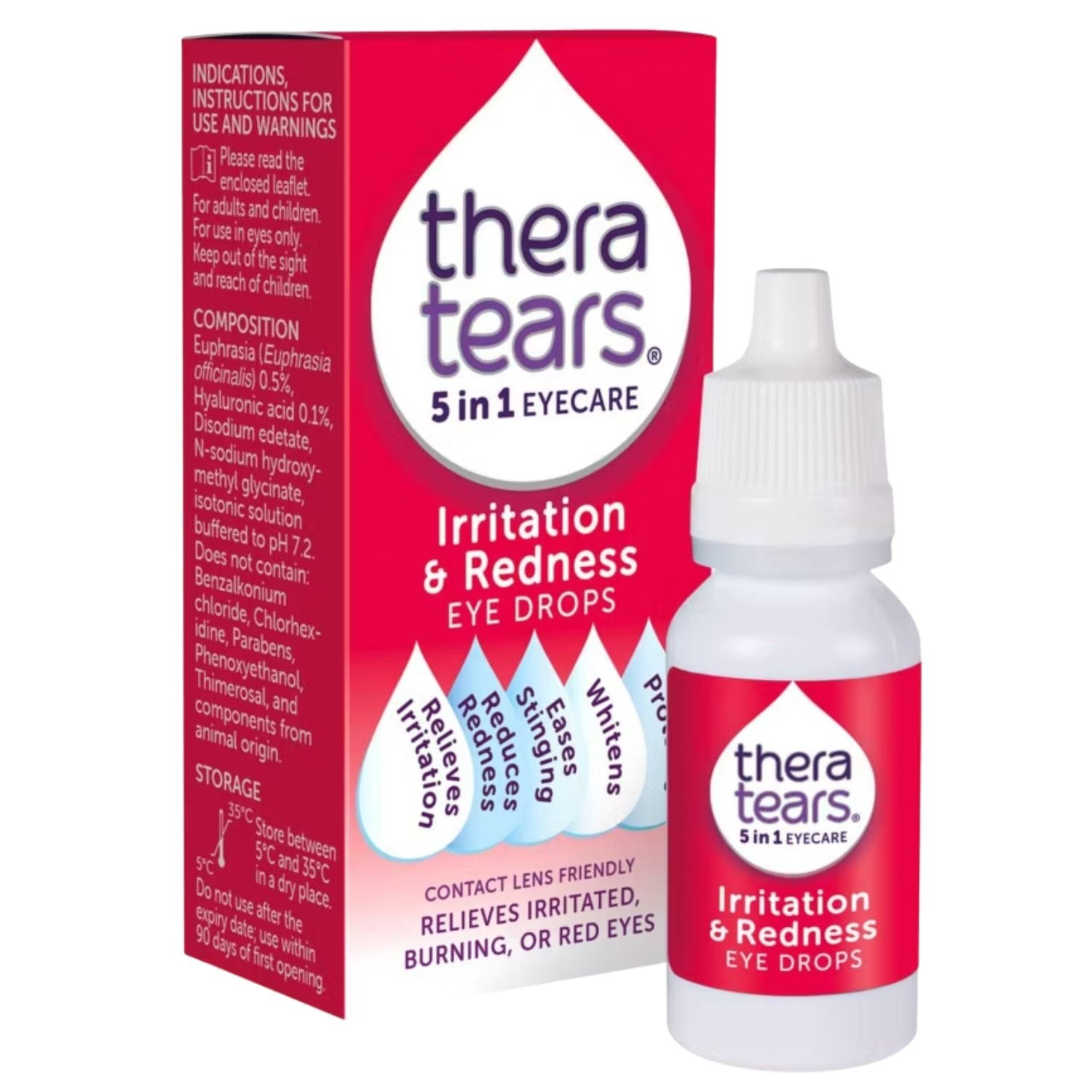 TheraTears Irritation & Redness 5 in 1 Eye Drops Ireland