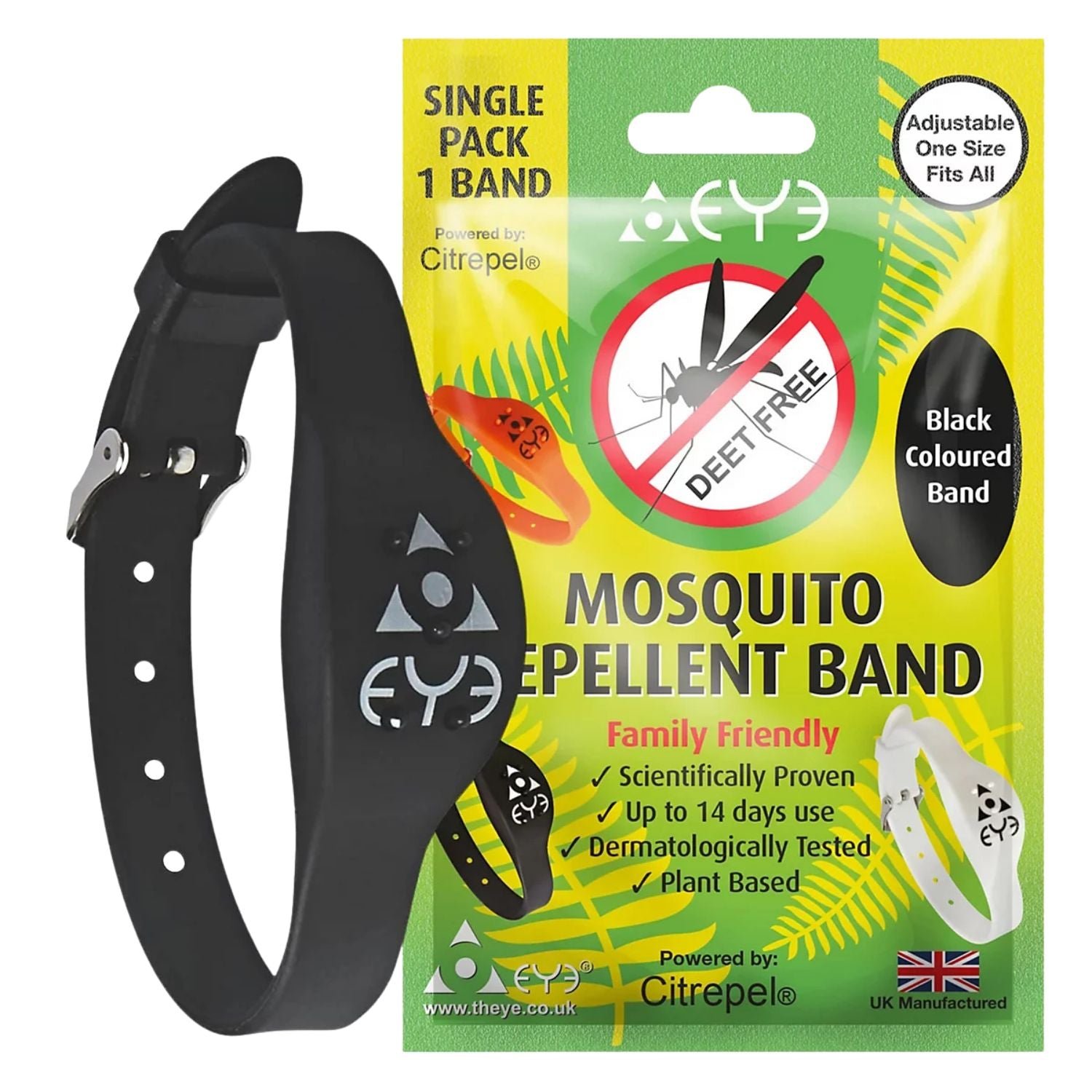Theye Deet Free Mosquito Repellent Band - Black Ireland