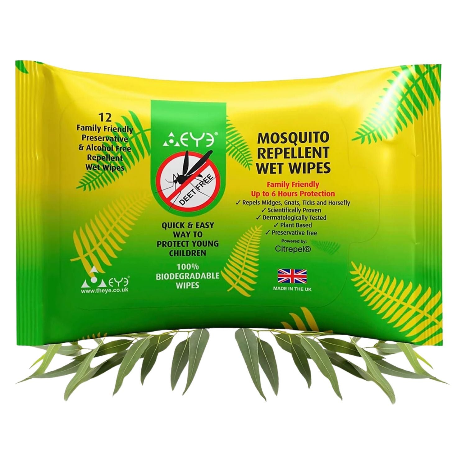 Theye Deet Free Mosquito Repellent Wet Wipes 12 Pack Ireland