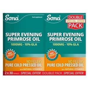 Sona Evening Primrose Oil 1000mg Twin Pack (2 x 30 Capsules)