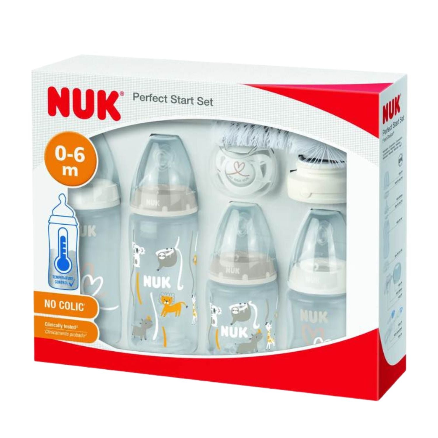 NUK Perfect Starter Bottle Set with Temperature Control 0–6 Months