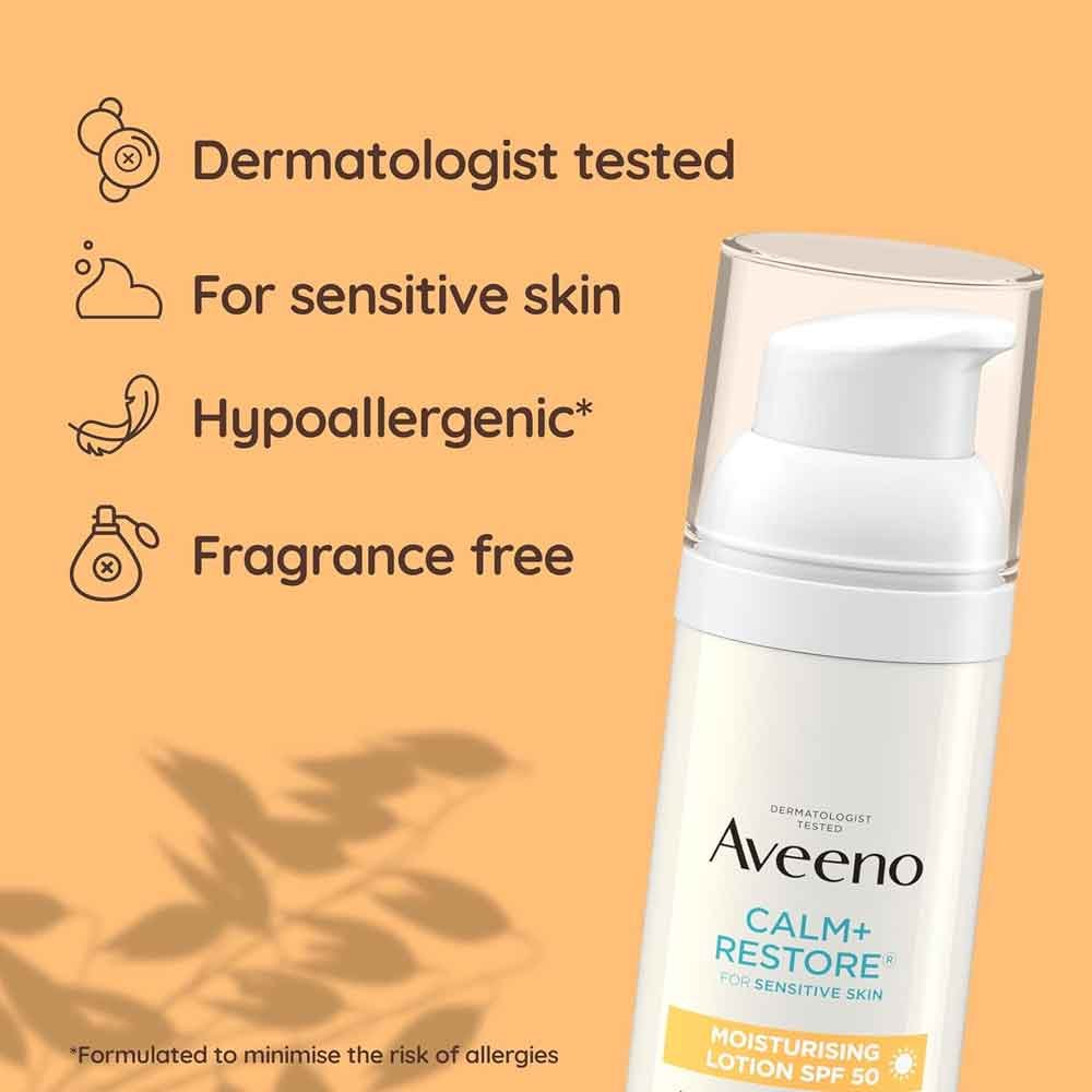 Aveeno Calm & Restore Moisturising Lotion SPF50 image 2