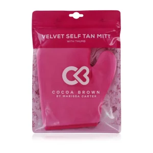 Cocoa Brown Velvet Thumb Tanning Mitt