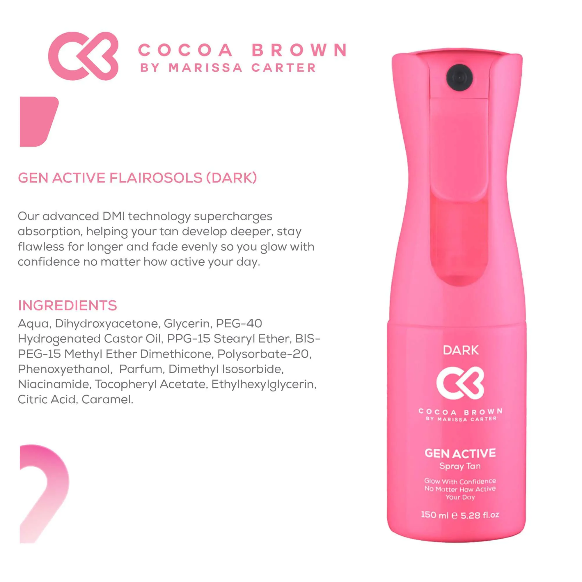 Cocoa Brown Gen Active Spray Tan Dark 150ml Ireland