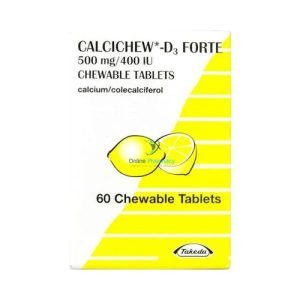 Calcichew D3 Forte 500mg/400IU Chewable Tablets (3 x 60 Tablets)