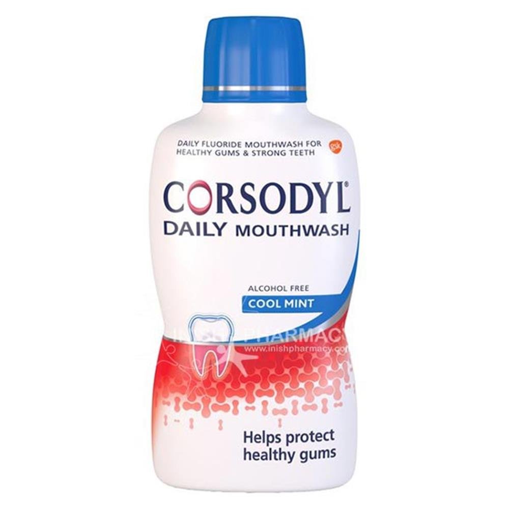Corsodyl Daily Gum Care Fluoride Mouthwash Cool Mint 500ml