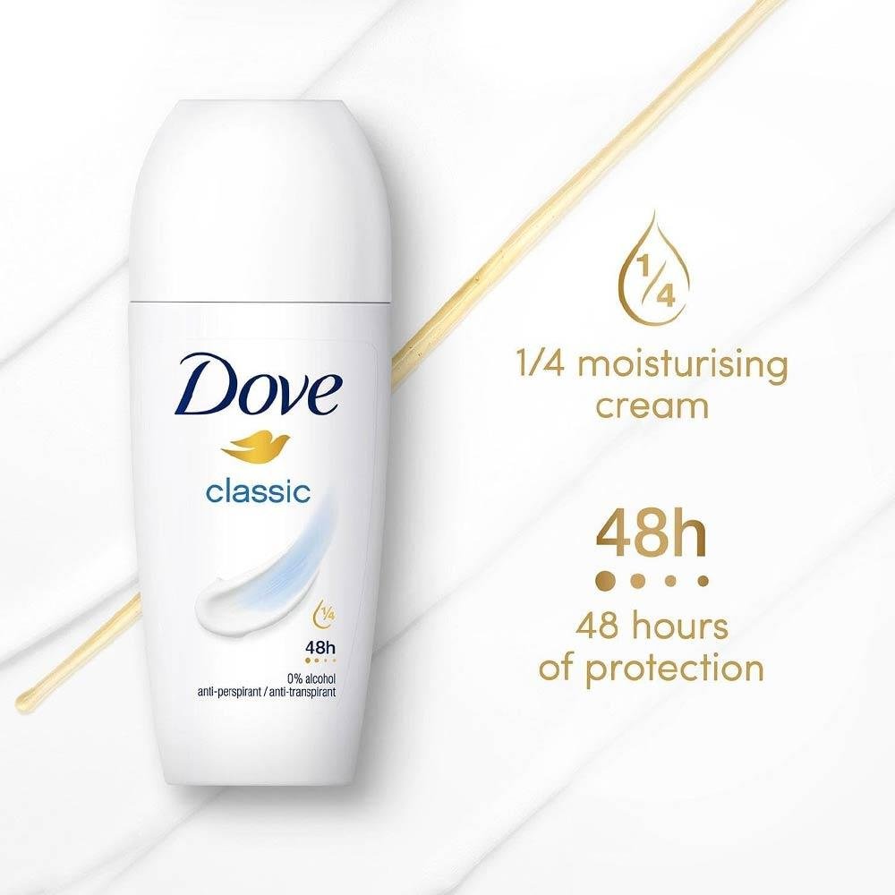 Dove Classic Anti-Perspirant Roll-On Deodorant 50ml image 2
