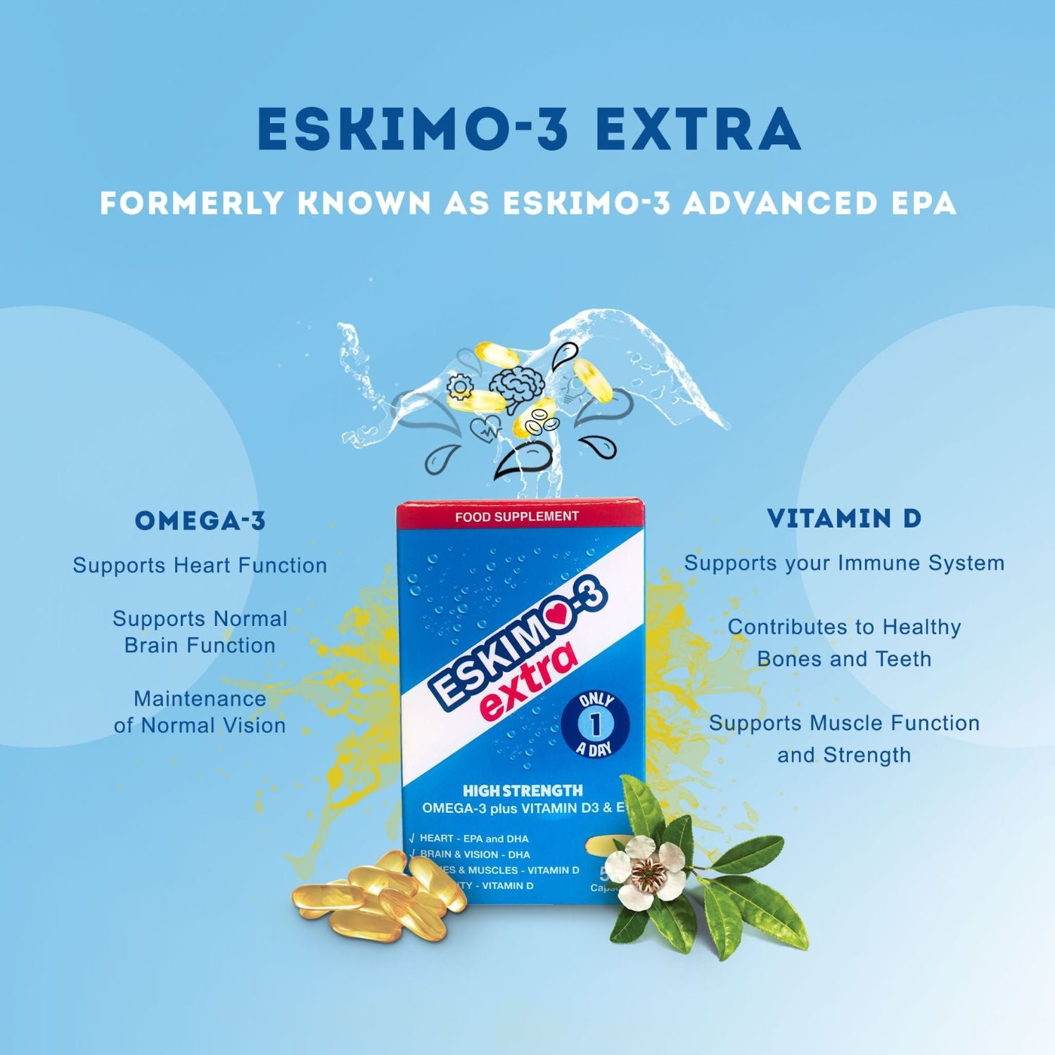 Eskimo-3 Extra with Omega-3 and Vitamin D3 50 capsules image 2