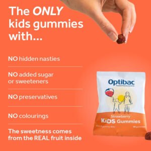 Optibac Kids Gummies, Strawberry 30’s