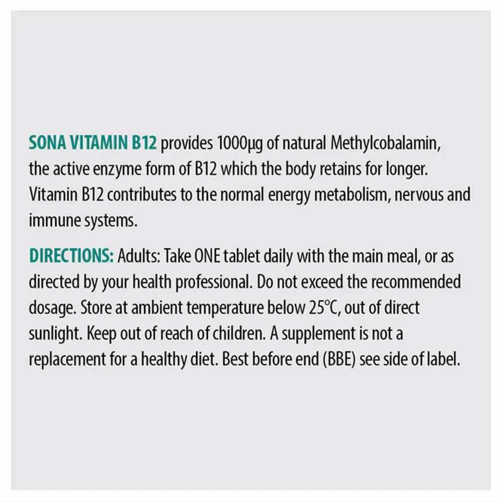 Sona B12 Methylcobalamin 1000mcg image 2