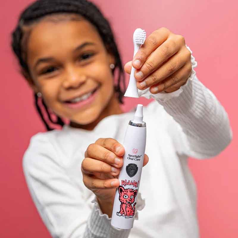 Spotlight Oral Care Replacement Heads for Kids Electric Toothbrush 3 Pack image 2