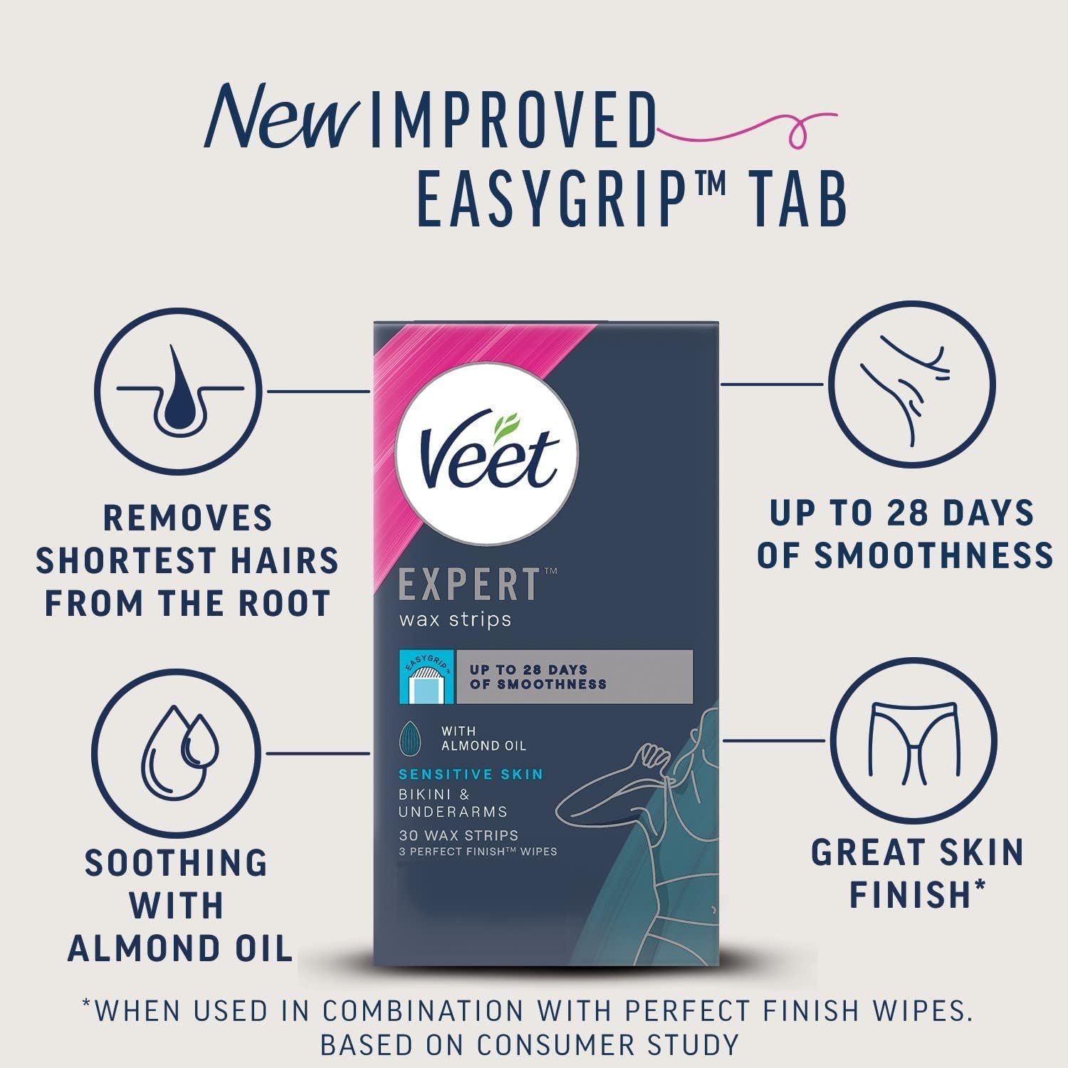 Veet Expert Wax Strips Bikini Sensitive 30S image 2