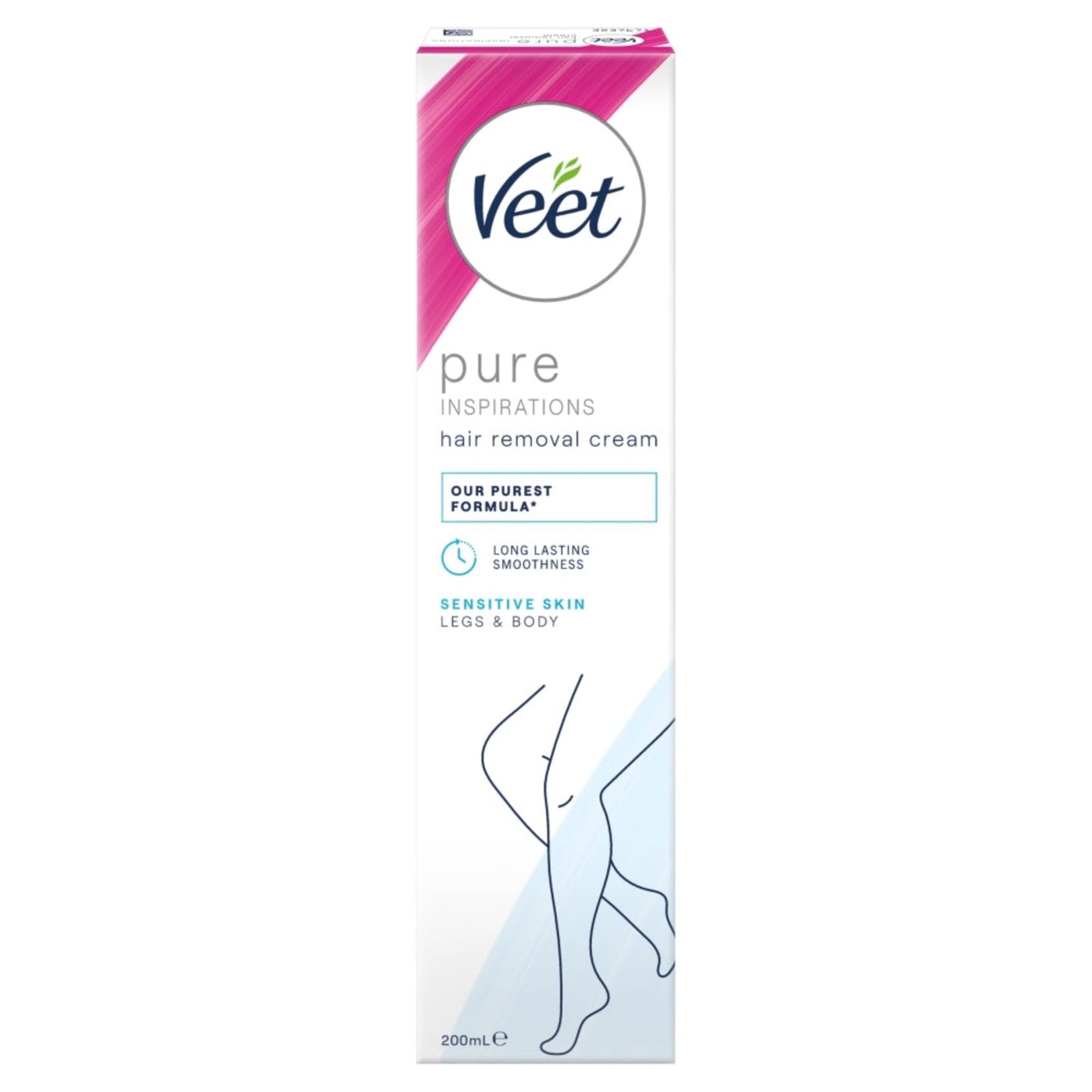Veet Pure Inspirations Hair Removal Cream for Sensitive Skin Body & Legs 200ml