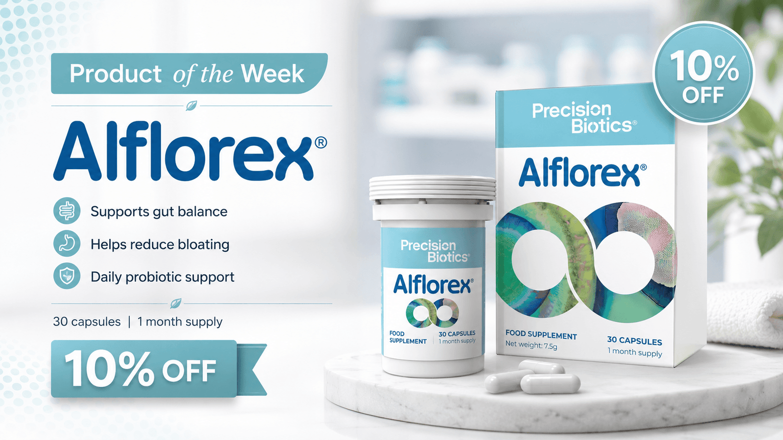 Product of the week: Alflorex Precision Biotics, now 10 percent off at Laois Pharmacy