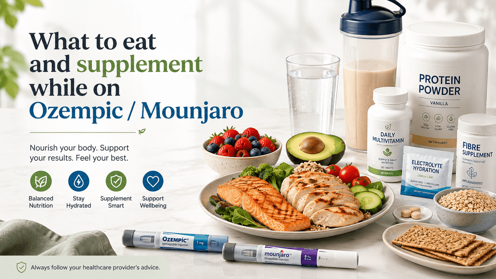 You are currently viewing What to Eat and Supplement on Ozempic or Mounjaro: An Irish Pharmacist Guide