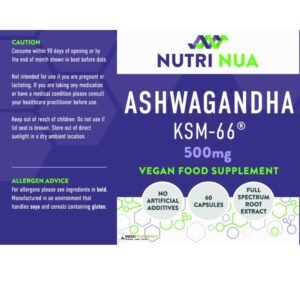 Nutri Nua Ashwagandha KSM-66 500mg, 60 Capsules