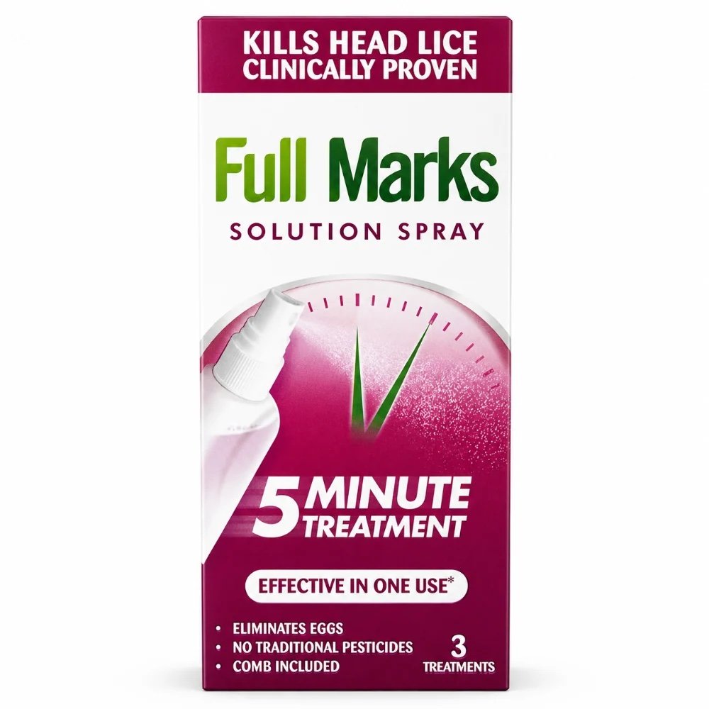Full Marks Solution Spray 150ml head lice spray with comb