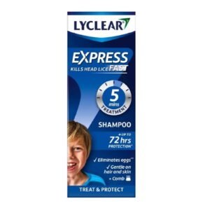 Lyclear Express Shampoo 200ml Treat and Protect head lice shampoo with comb