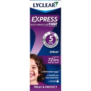 Lyclear Express Spray 100ml Treat and Protect head lice spray with metal comb