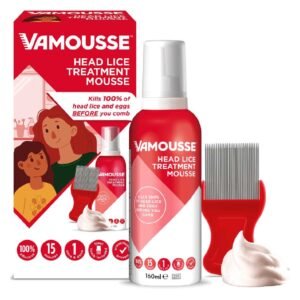 Vamousse Head Lice Treatment Mousse 160ml with steel comb